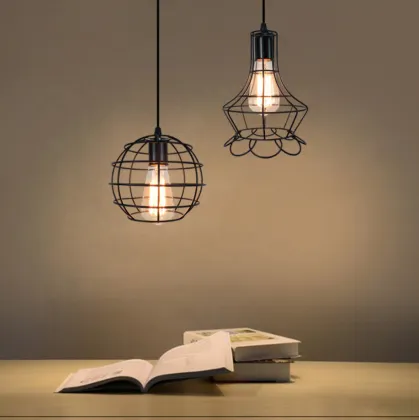 Retro Metal Pendant Lights E27 - Vintage Hanging Lamps for Home & Coffee Shops