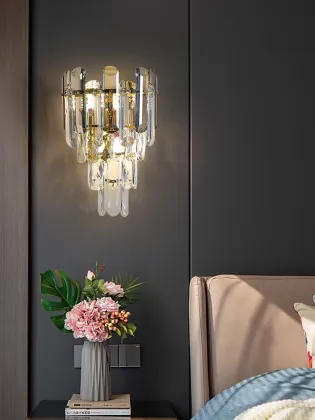 High Quality Amber E14 Villa Outdoor Decor Golden Wall Lamp