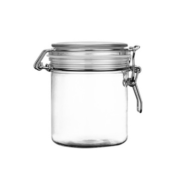 500 ML PET Food Storage Jar - Transparent Clear Airtight Flip Top Container