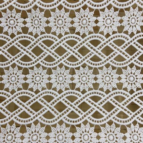 Lilied Milky Yarn Inflorescence Pattern Embroidery Fabric