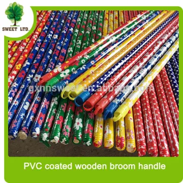 2017 new style Eucalyptus wood PVC coated wood broom stick /wooden handle