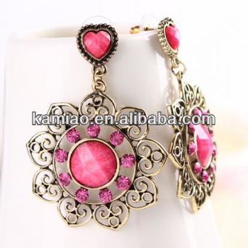 2014 ladies fashion jewerly huggie indian gold jhumka earring