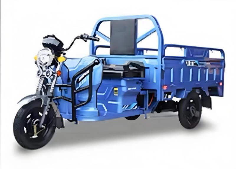 Silver passenger and cargo tricycle