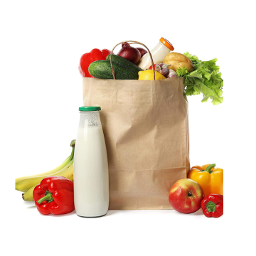 Custom Printed Logo 100% Recycled Biodegradable Brown Kraft Paper Bags