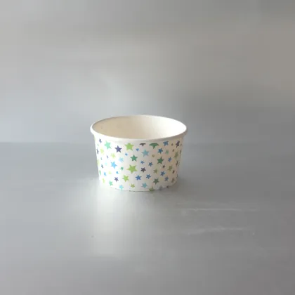 Ice Cream Tub Dart Paper Cups with Clear Glass