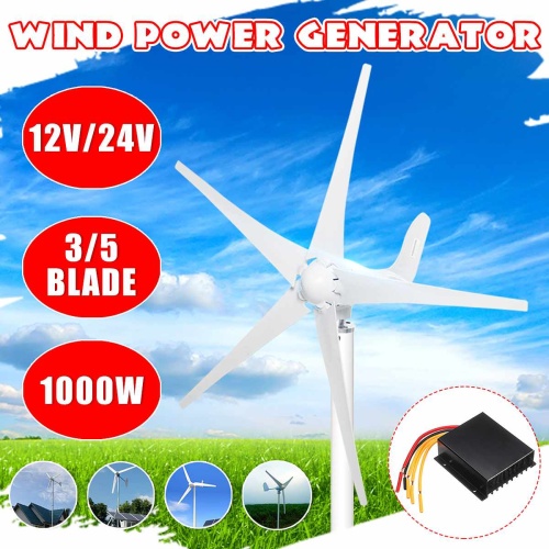 Wind Power Turbines Generator 12/24V 3/5 Blades Option With Waterproof Charge Controller for Home Boat Industrial Energy