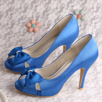 Green Bows Brides Shoes for Wedding