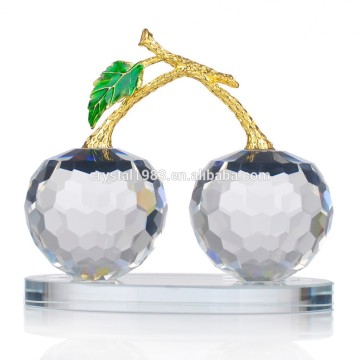 Crystal k9 glass decorative glass apple with base for wedding gifts