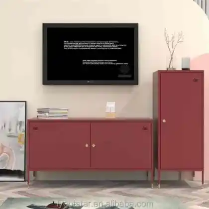 Metal TV Cabinet for Living Room Storage