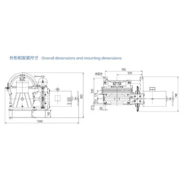 VVVF Drive Geared Elevator Traction Machine (YJ245-B)