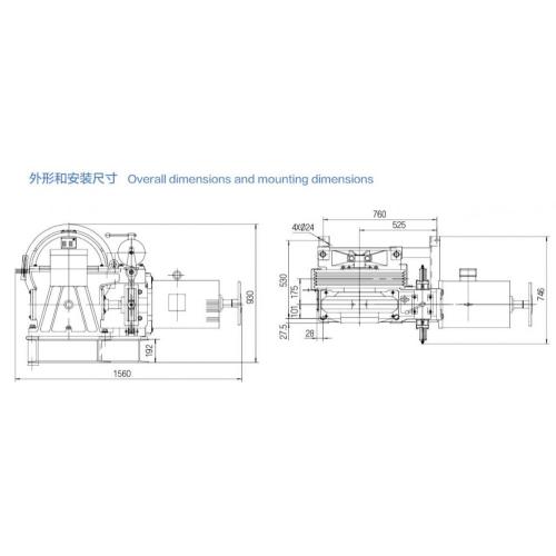 VVVF Drive Geared Elevator Traction Machine (YJ245-B)