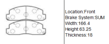 A118WK Brake Paking Set per Toyota Dyna 200 piatti / telaio