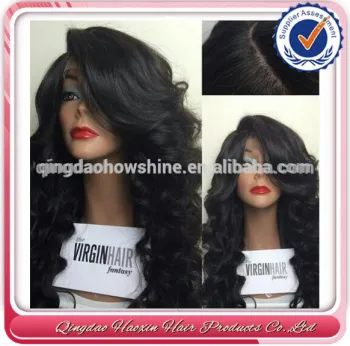 22 inches beauty curly natural hair lace front wig brazilian human hair wig with bangs