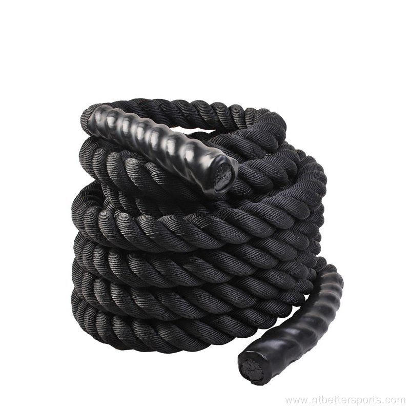 Black 30Ft Strength Training Mount Gym Battle Rope