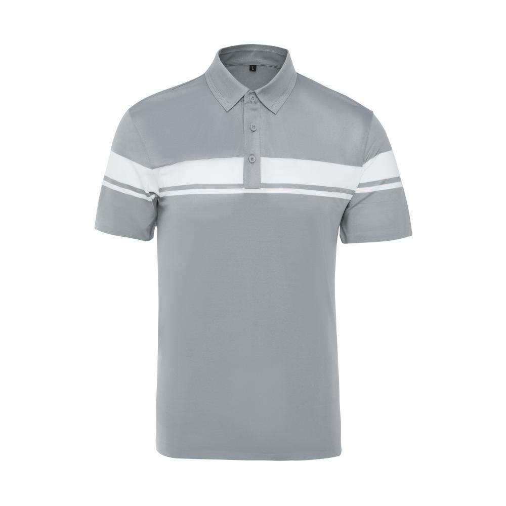 Polo collar Short-Sleeved Striped Men's Top