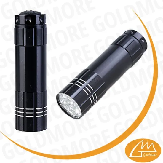 Goldmore 1 Super bright 9 led aluminum mini pocket flashlight/9 led torch for emergency useage use 3XAAA battery