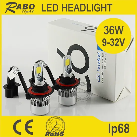 36W 3600 lumen H7 car LED headlight bulb H13 high power COB LED car headlight