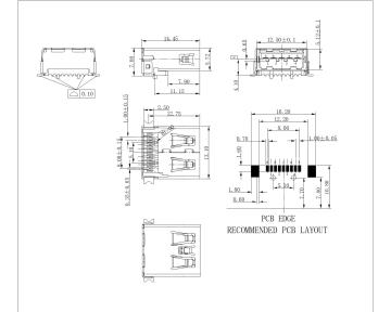 USB 3.0 Ein kurzer SMT -Stinktyp SMT