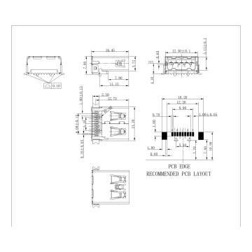 USB 3.0 A Connector Type Short SMT