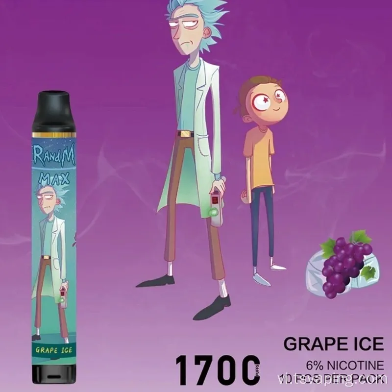 Thiết kế tốt nhất 1700puffs E Liquid All in One