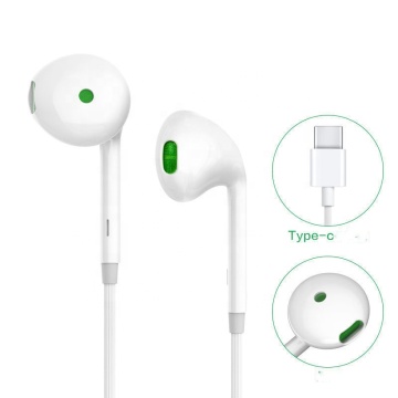 오리지널 타입 C 게임 헤드폰 MH-135 HUAWEI, Xiaomi 및 Oppo 용 마이크가있는 핸즈프리 인 이어 유선 이어폰