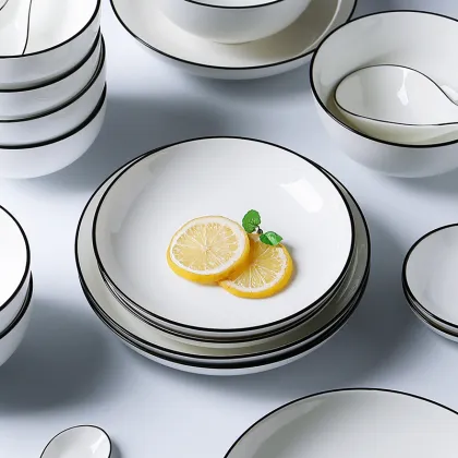 Superior Deep Royal Plate European Style Porcelain Dinnerware Set