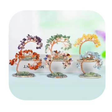 Hand Made Natural Crystal Gemstone Fortune Money Tree for Feng Shui