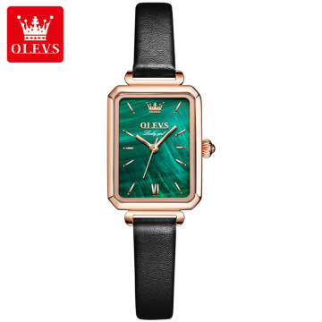 Top Brand Square OLEVS 6624 Rose Gold Luxury Women's Quartz Wristwatches