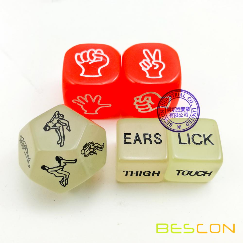 Love Dice Lover Posición Sexo Luminous Dice Set para Parejas Adultas Dirty Dice Game Divertidos Juguete Sexo Juegos