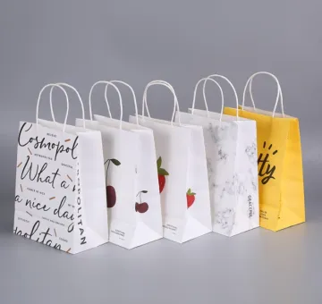 Customized tote fashion shopping kraft paper bags