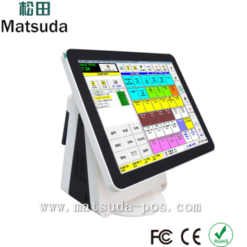 capacitive touch 15 inch restaurant ordering and payment cash register/pos system /pos terminal