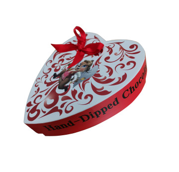 Confezione regalo in cartone rigido cioccolato a forma di cuore