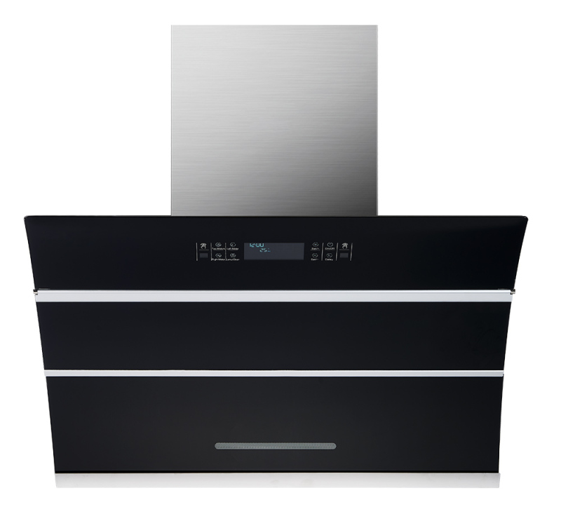 Commercial Kitchen 900MM Smoke Suction Painted Black Automatic Open Two Motors Auto Clean Extractor  Chimney Hood