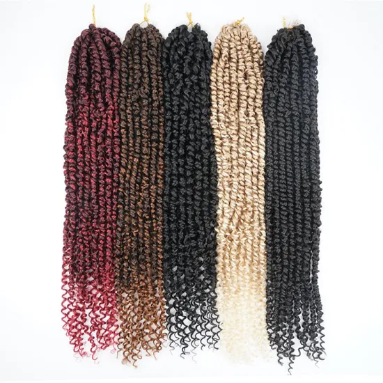 Pre-twisted Passion Twist Water Wave Crochet Hair Spring Twist Hair Ombre Black Blonde Pre Looped Bohemian