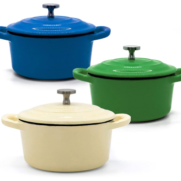 Colorful Mini Cast Iron Soup Pot with Handles