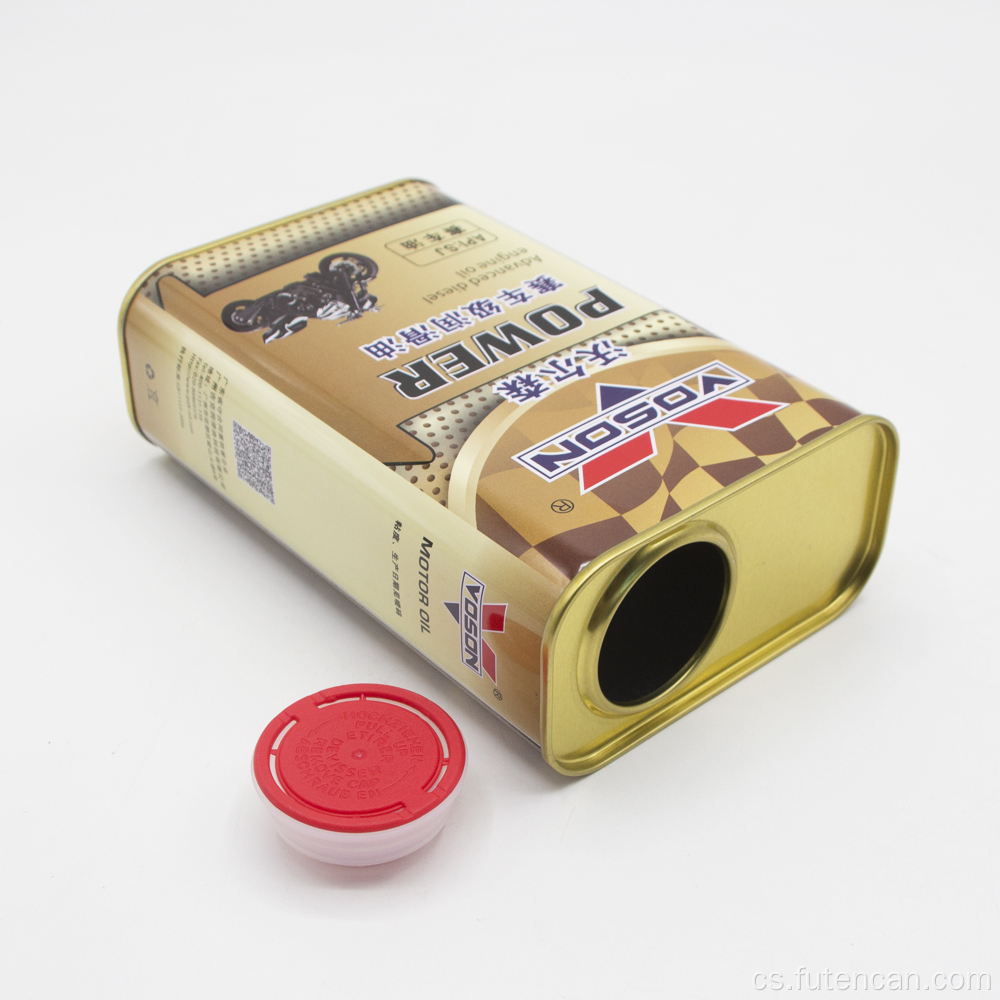 Čtvercová plechovka na motorový olej