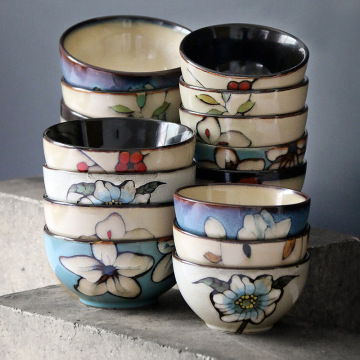 Handpainted Colorful Ceramic Rice and Noodle Salad Bowl