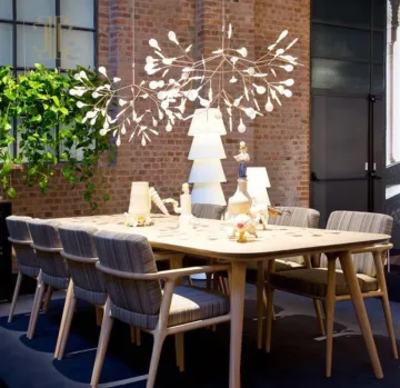 Modern metal chandelier indoor