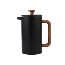 French Press Coffee Maker mit Holzgriff