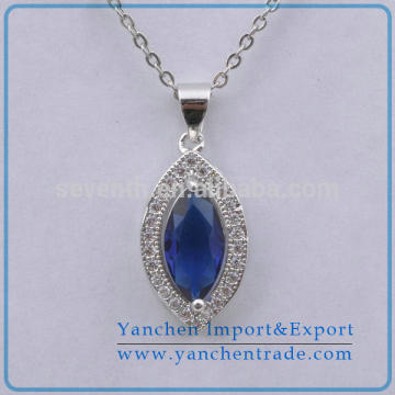 Factory Price Sea Heart Pendant Necklace With Blue Sapphire For Gift Product