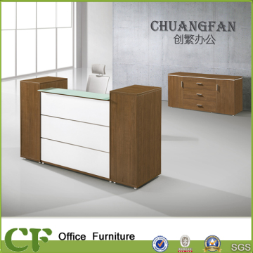 foreground table reception counter of front office desk