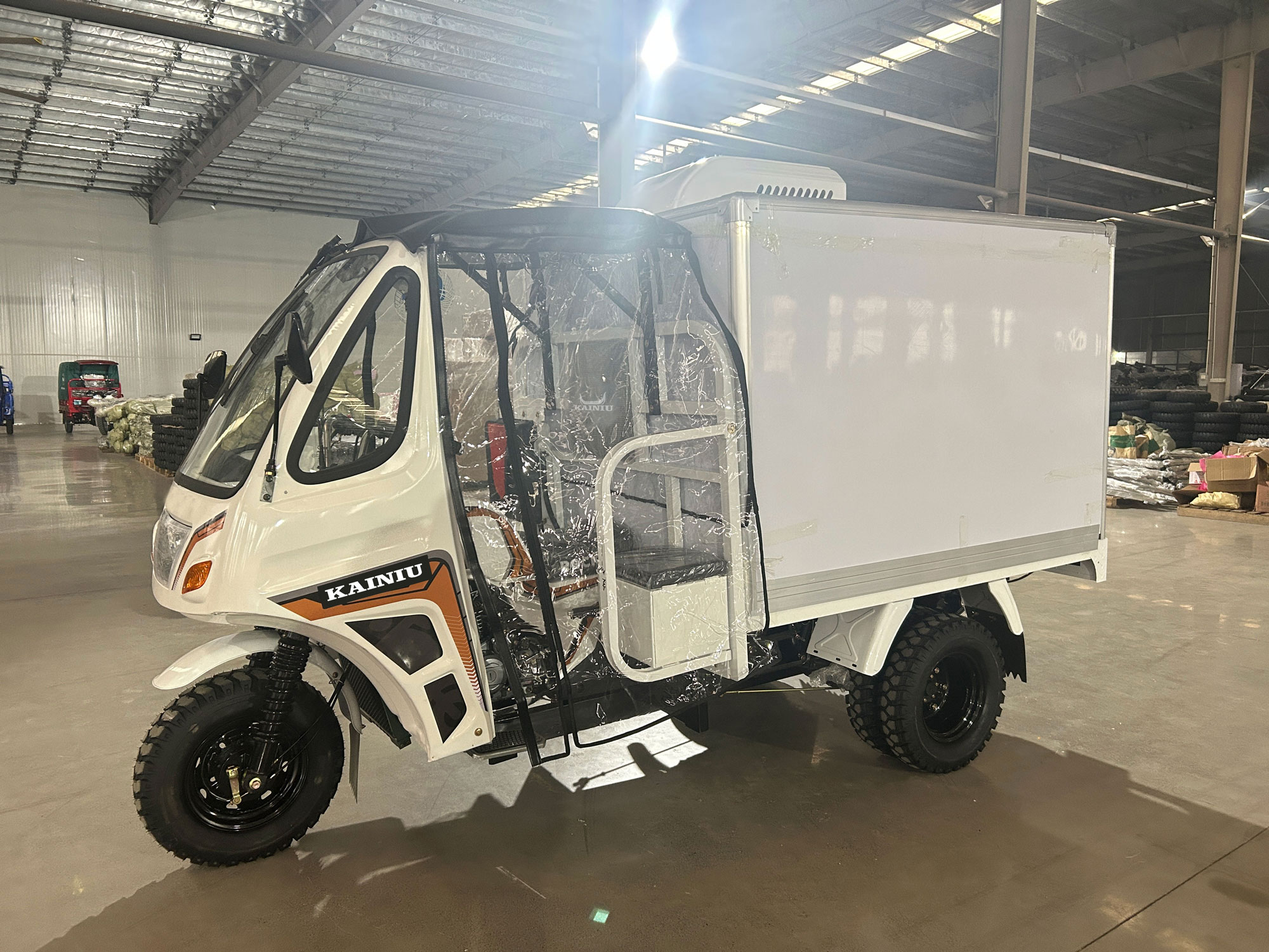Cargo cerrado con refrigerador: vehículo de tres ruedas