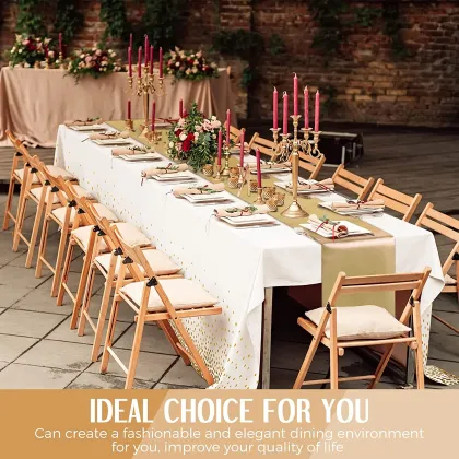 Gold Dot Confetti Rectangular Table Covers for Parties, Thanksgiving, Christmas, Wedding - Disposable Table Cloths