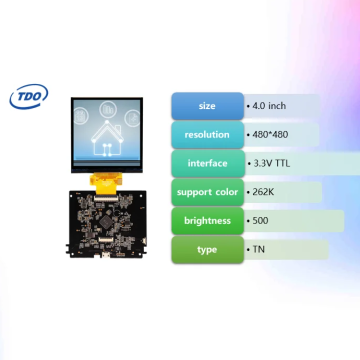 TDO 4 Inch 480x480 LCD Display HMI with RS485/232 TTL Interface for Smart Home Devices