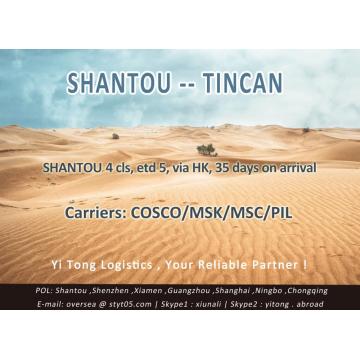 Fret maritime de Shantou de Tincan