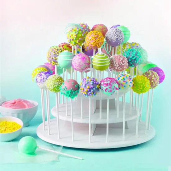 plastic 3 tier round cake stand for cake pop & cupcake