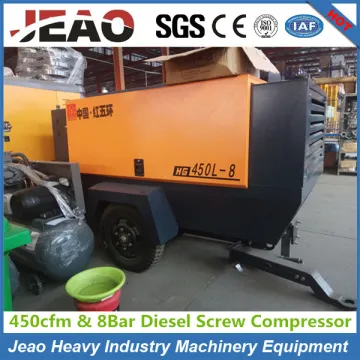 Two Wheels 6 Cylinder Mining Screw Air Compressor for Jackhammer