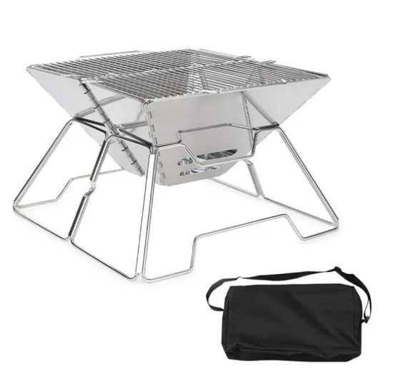 Outdoor Stainless steel BBQ grill camping portable picnic barbecue