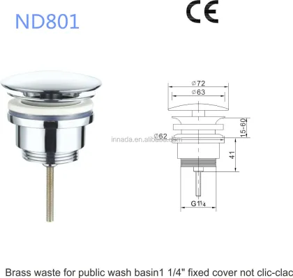 YINADA Brass Basin Waste Drainer for Bathroom