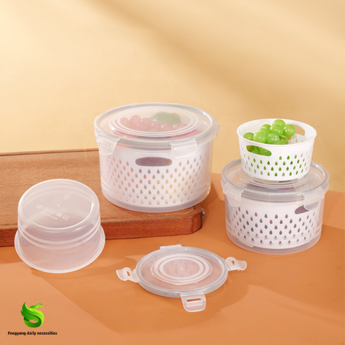 Layered Water-Draining Storage Box with Secure Seal